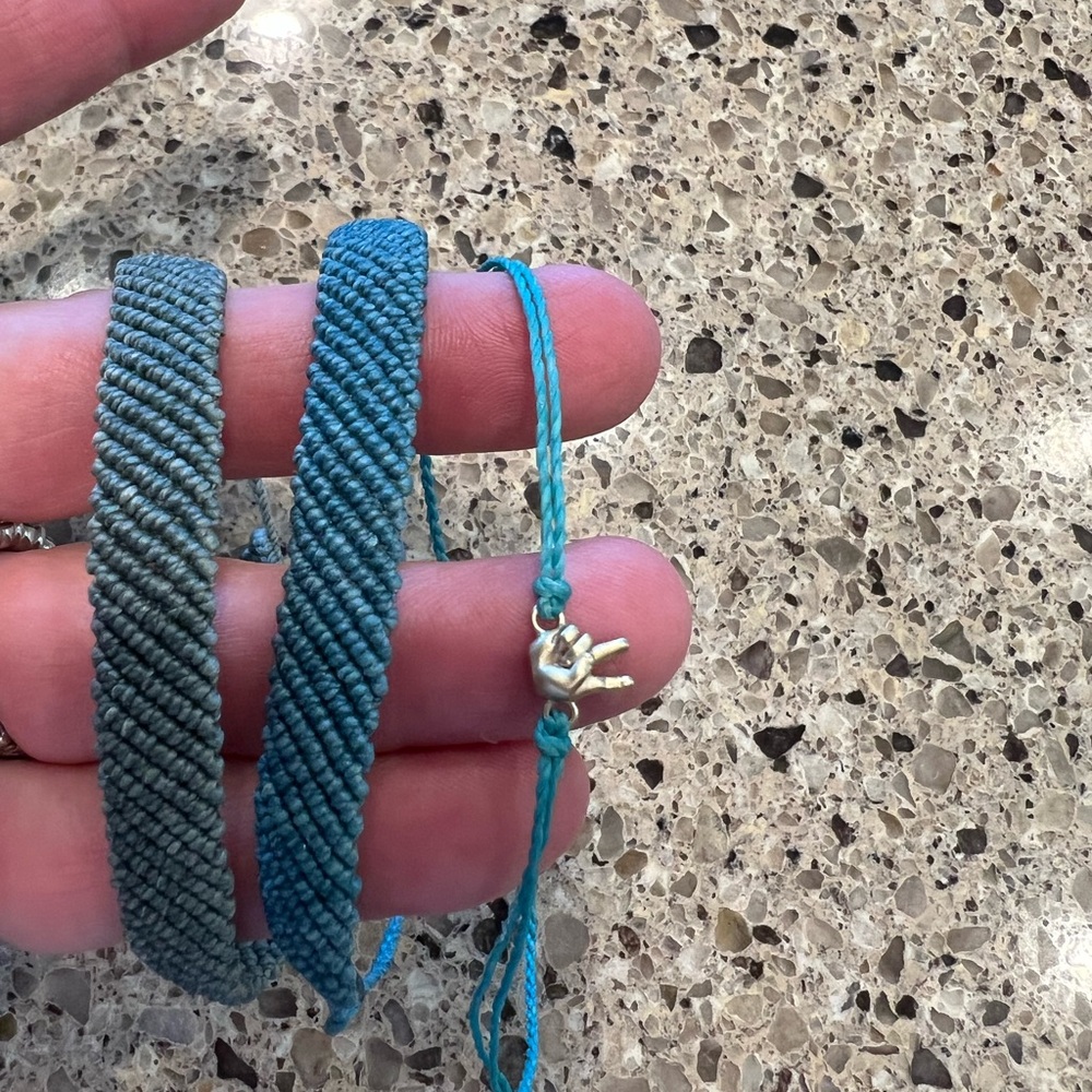 Pura Vida Blue and Teal Braided Bracelets